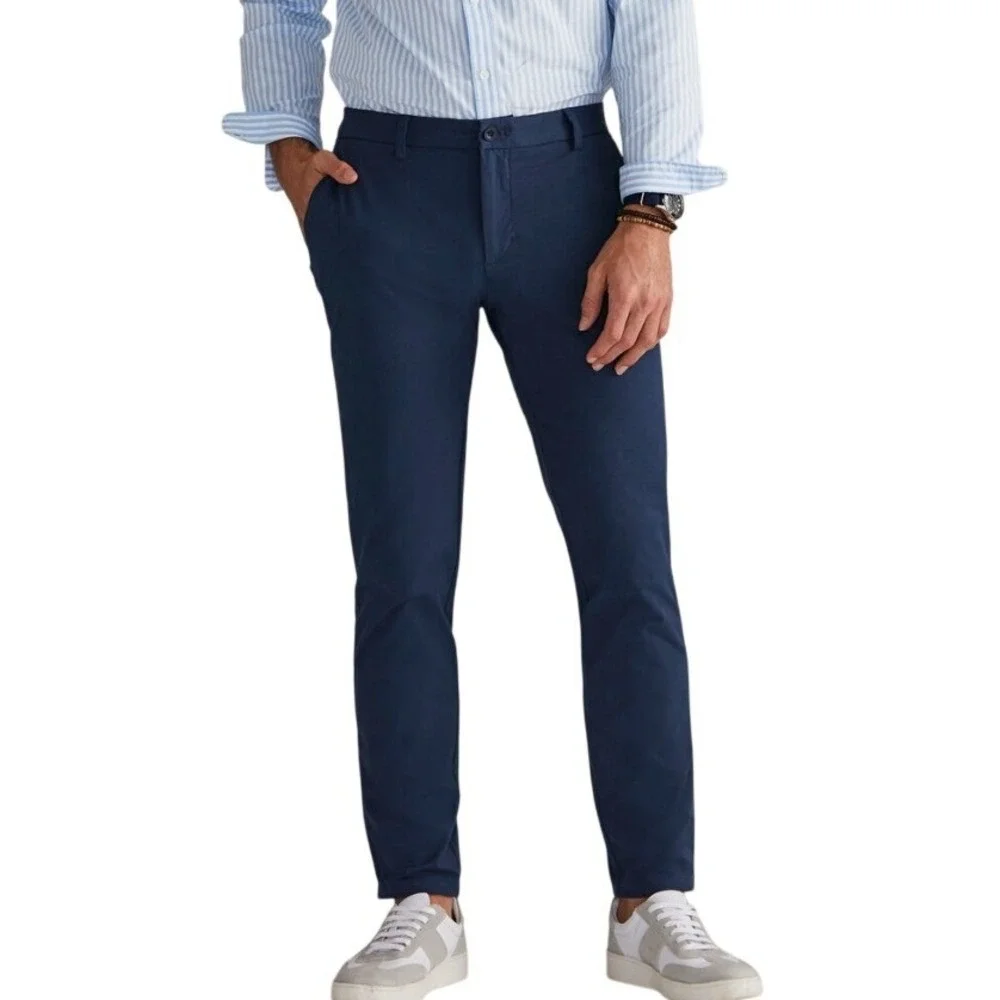 Vineyard Vines Performance On-The-Go Pant 32x29 Navy Blue Stretch Chino 1P000005